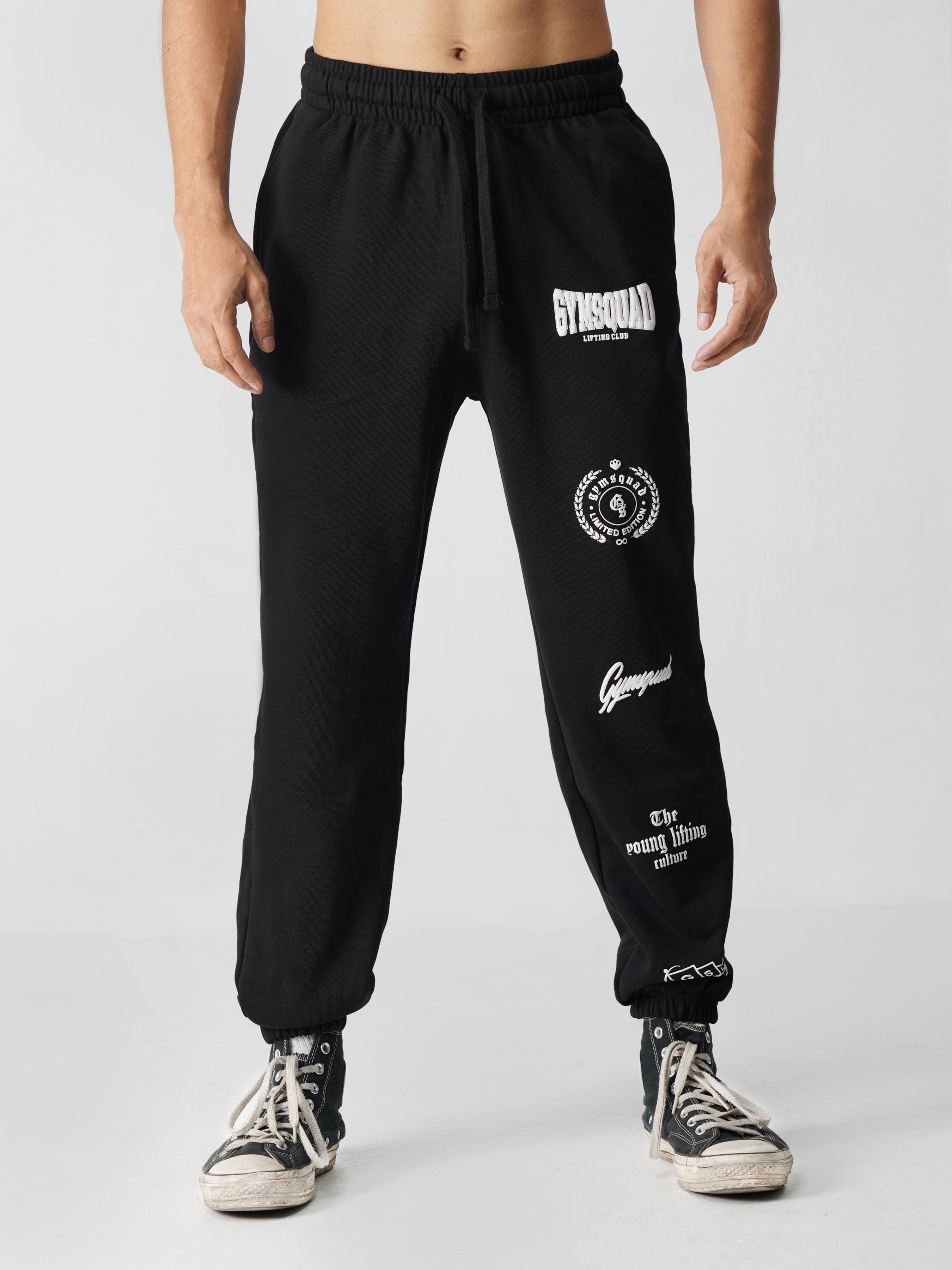 Lifting Club Cuffed Sweatpants(Black)