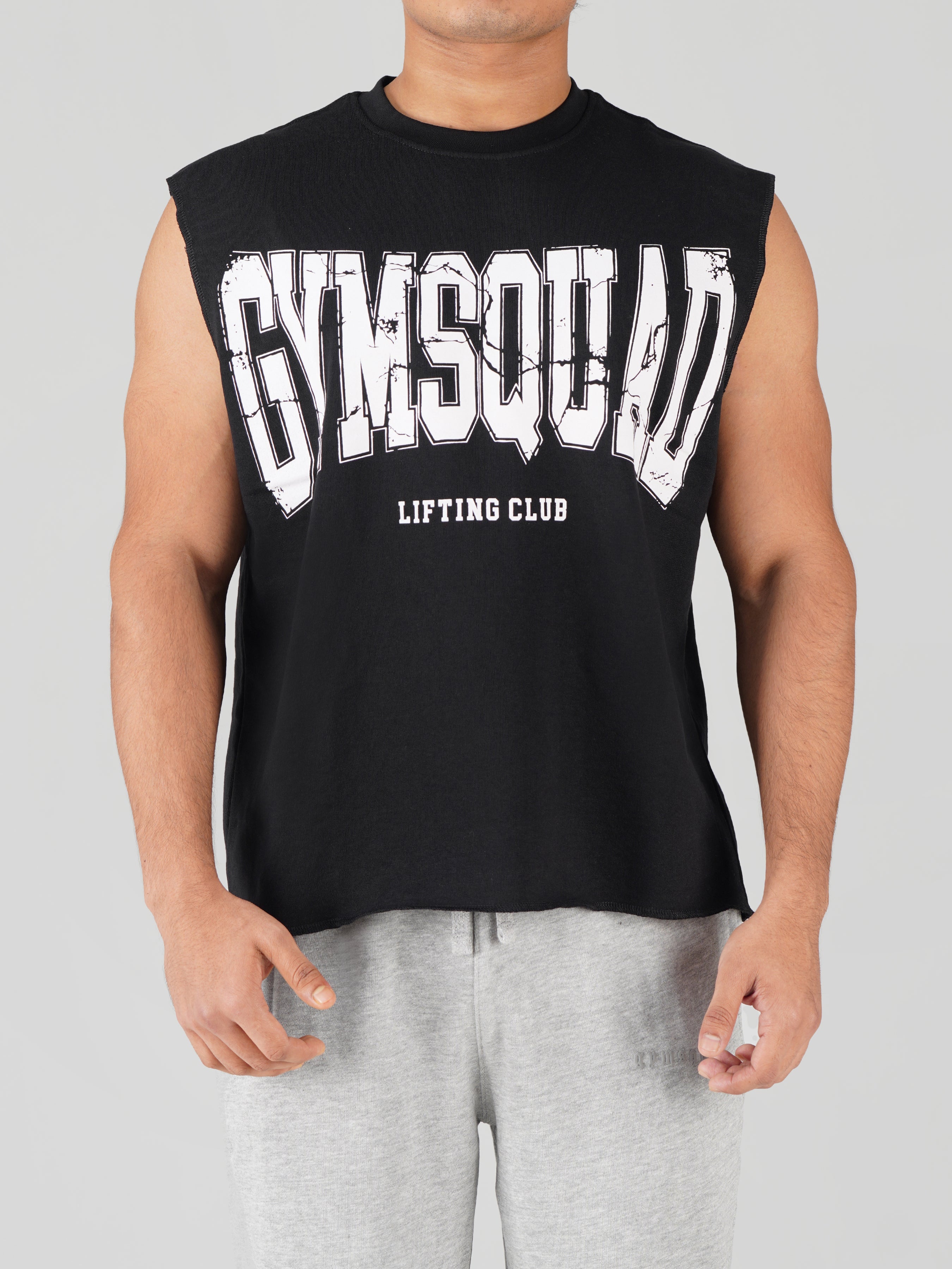 Lifting Club Crop Cut-offs Vest(Black)