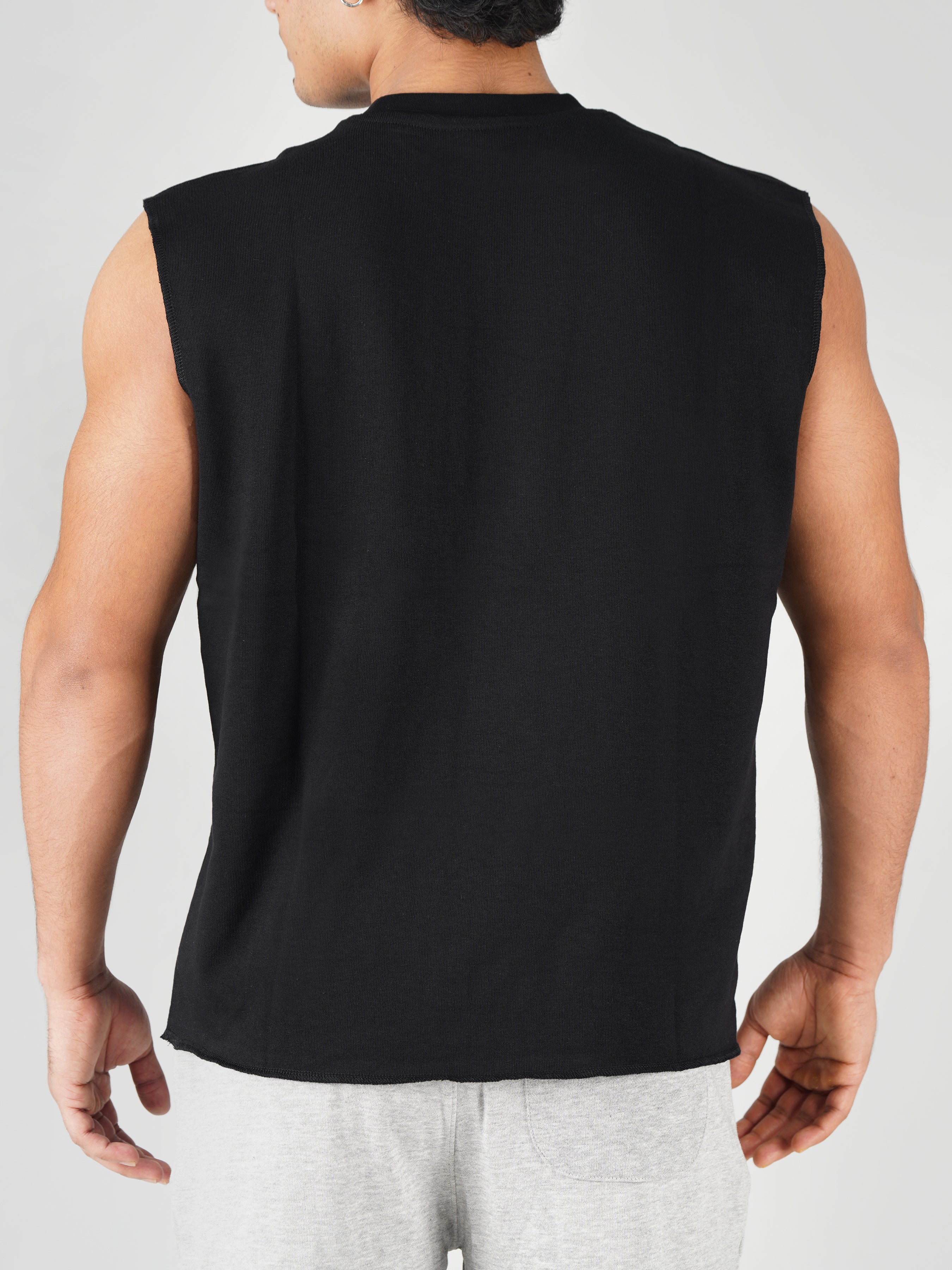 Lifting Club Crop Cut-offs Vest(Black)