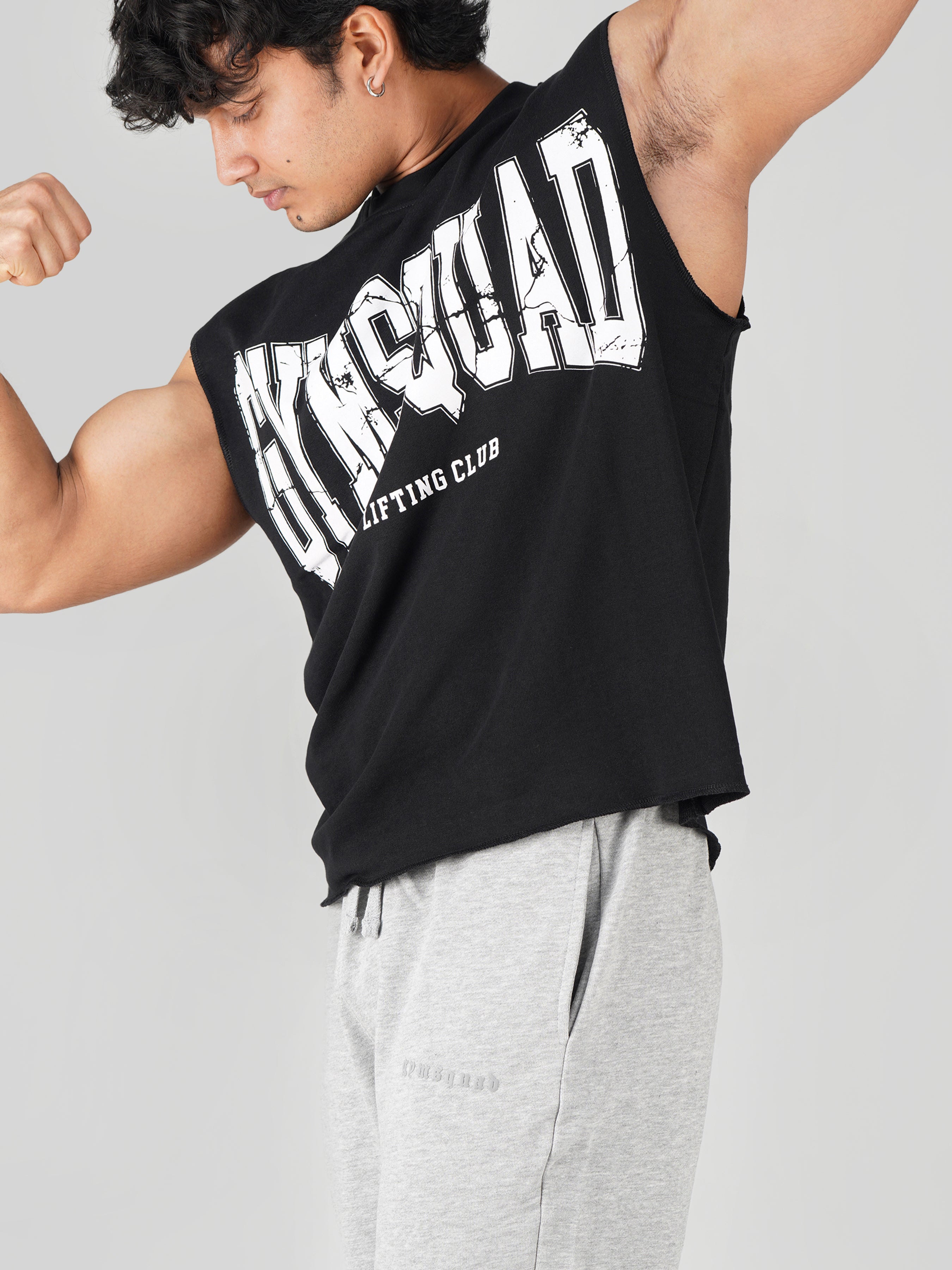 Lifting Club Crop Cut-offs Vest(Black)
