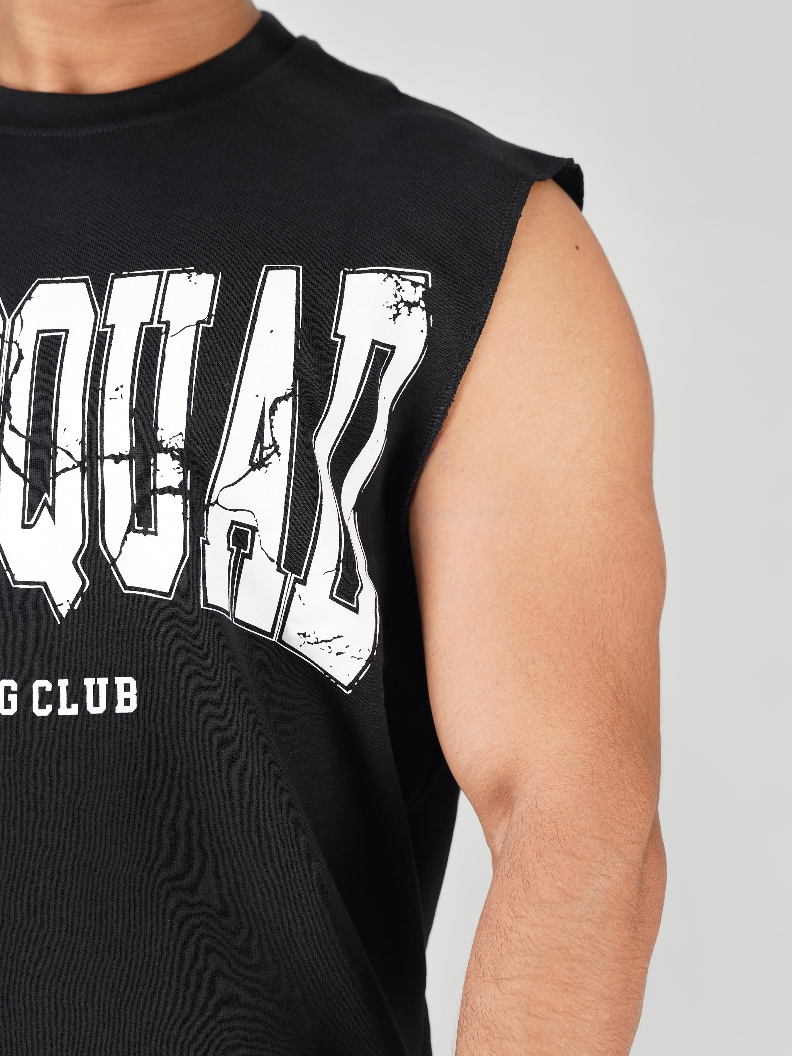 Lifting Club Crop Cut-offs Vest(Black)