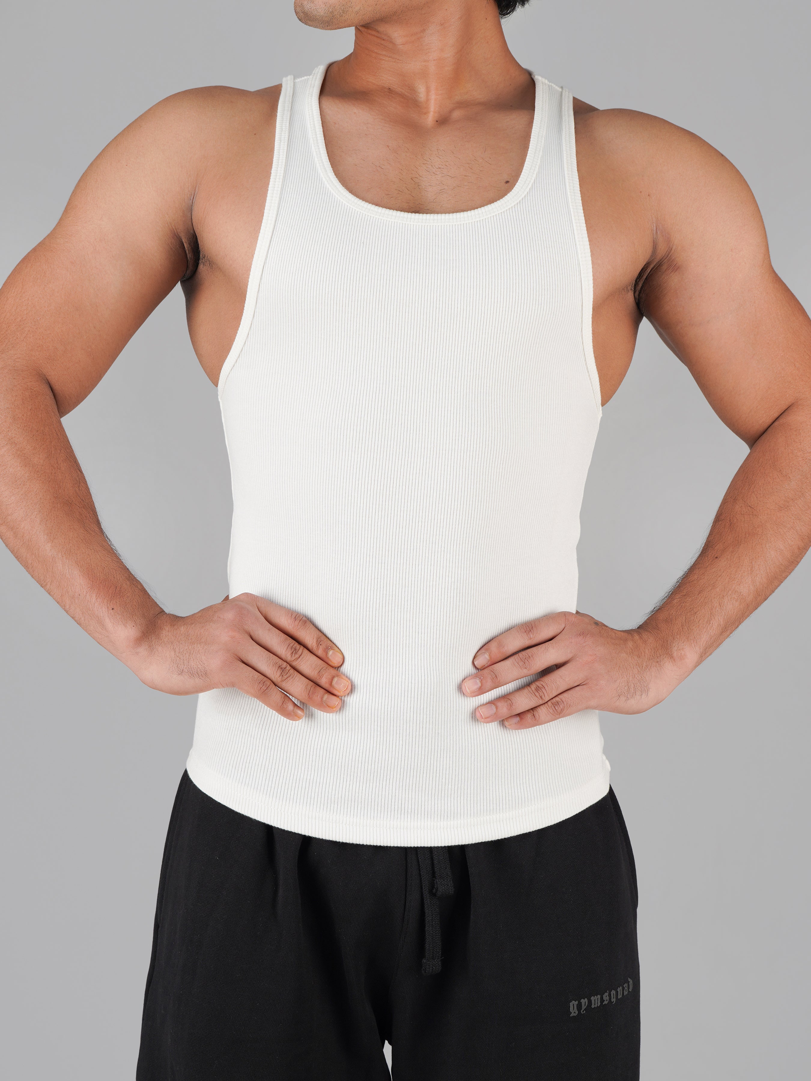 Ribbed Tank(White)