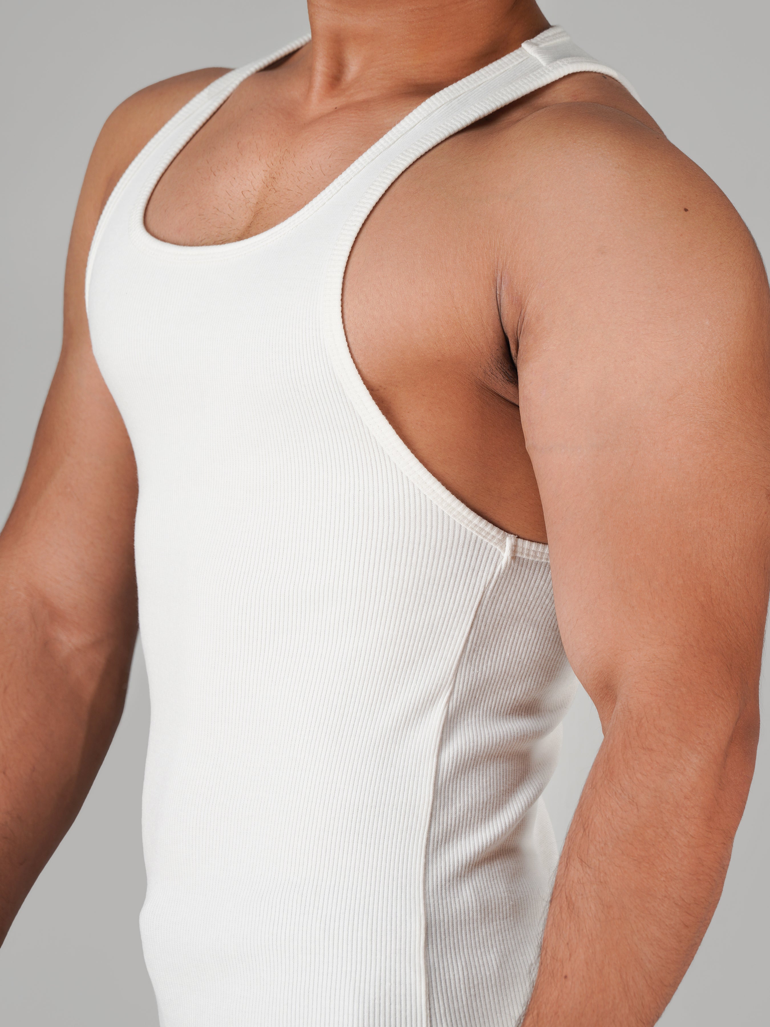 Ribbed Tank(White)