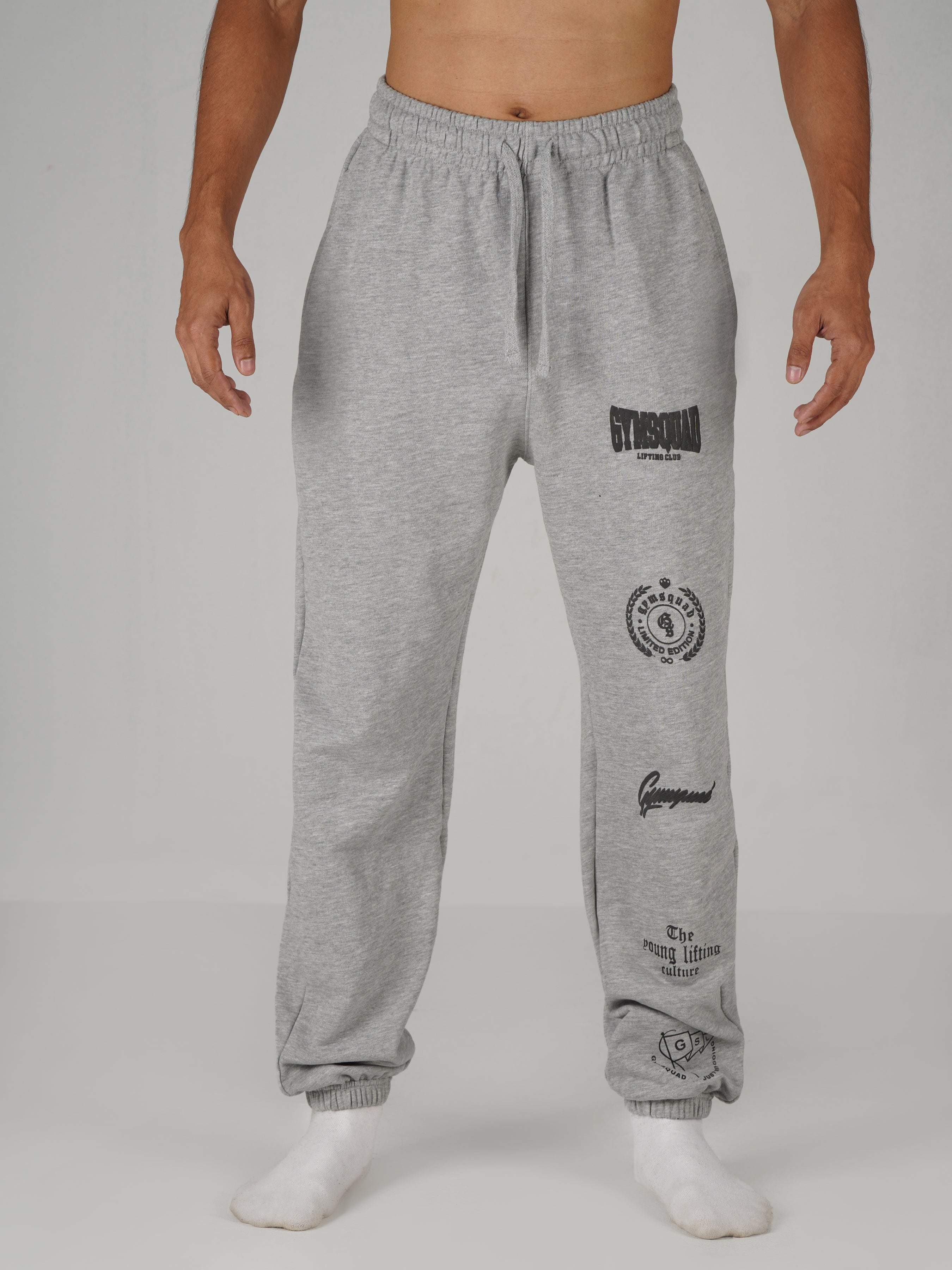Lifting Club Cuffed Sweatpants(Grey)