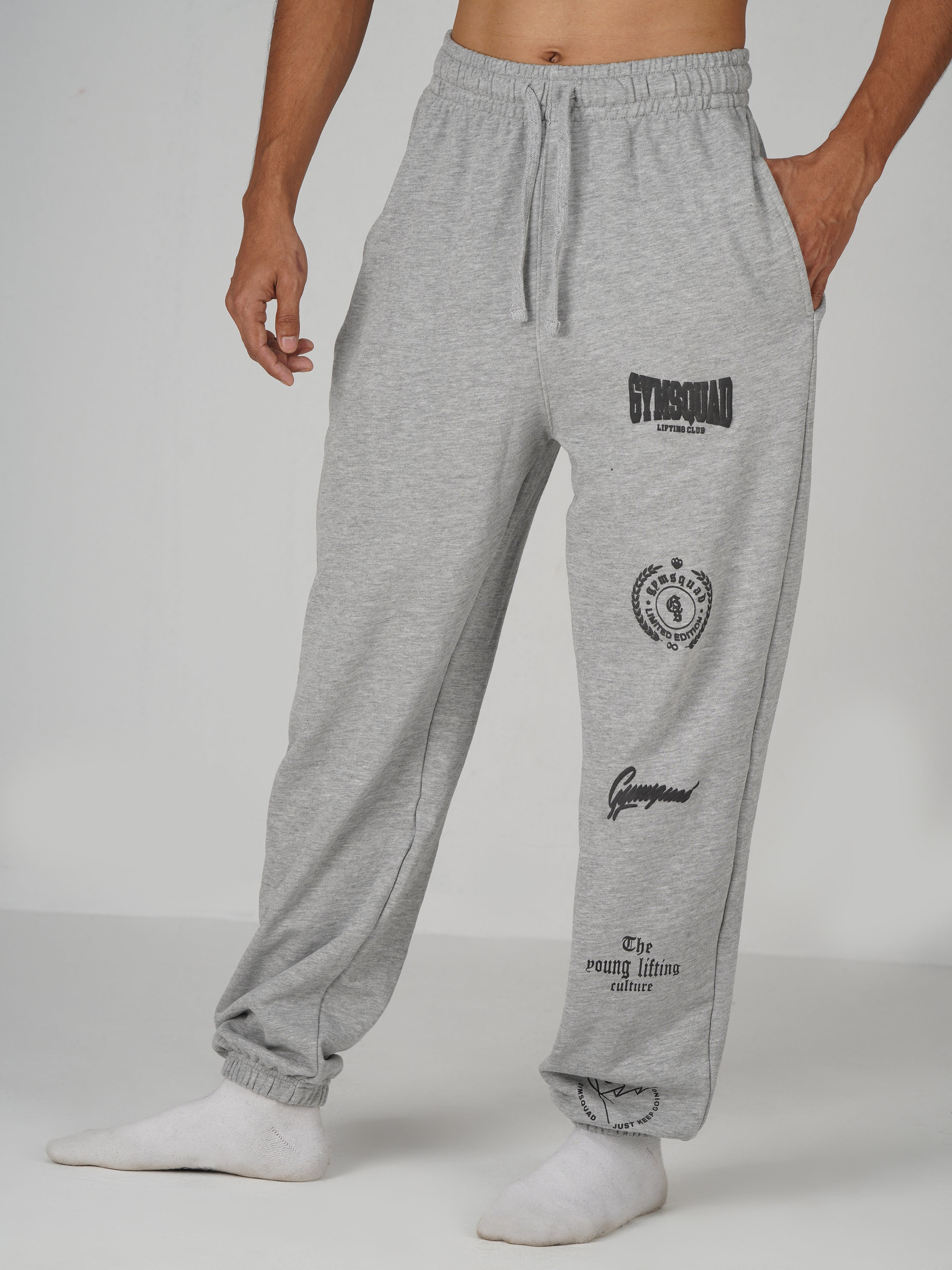 Lifting Club Cuffed Sweatpants(Grey)