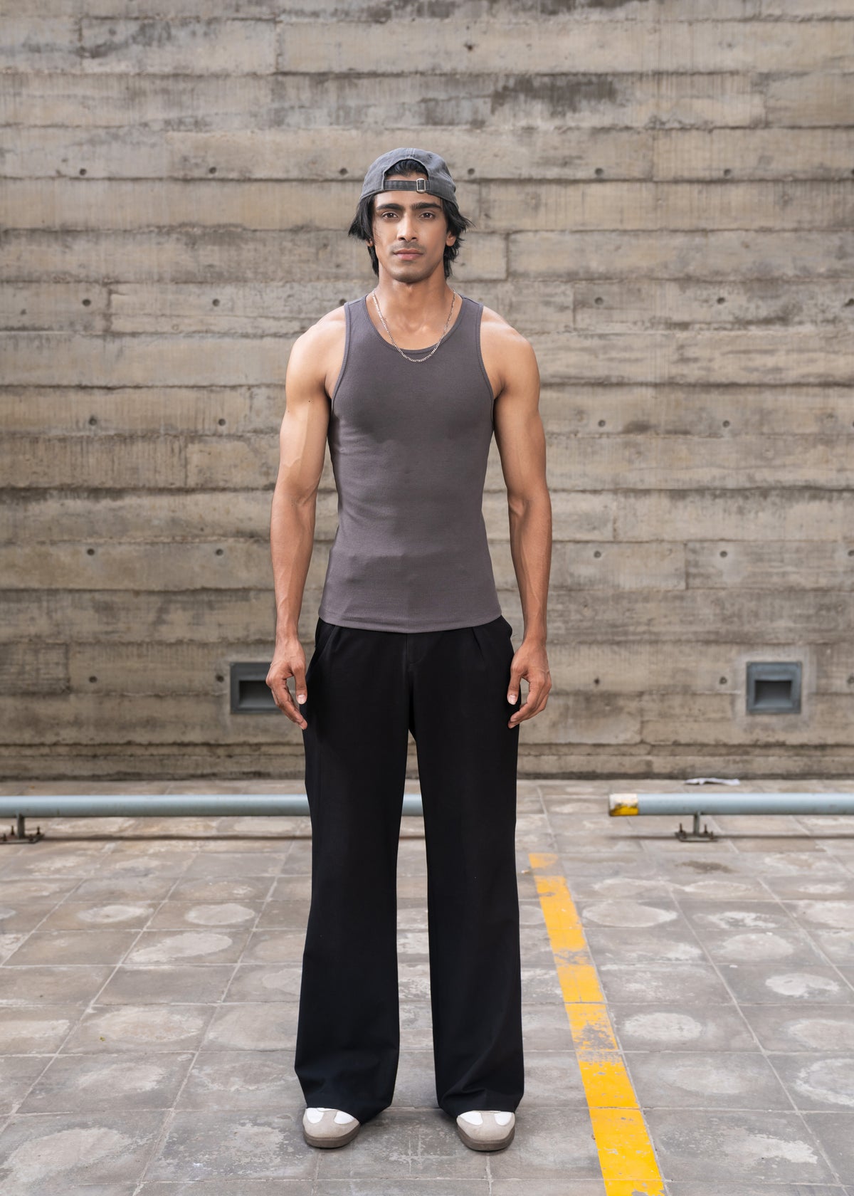 Ribbed Vest(Dark Grey)