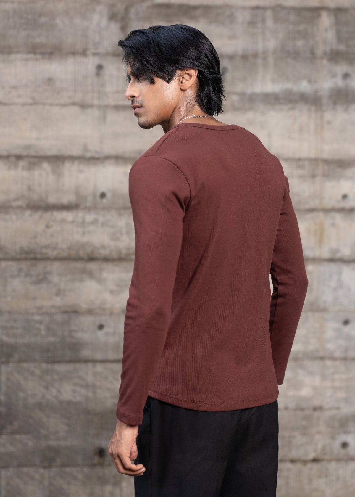 Henley Full Sleeve- Coffee