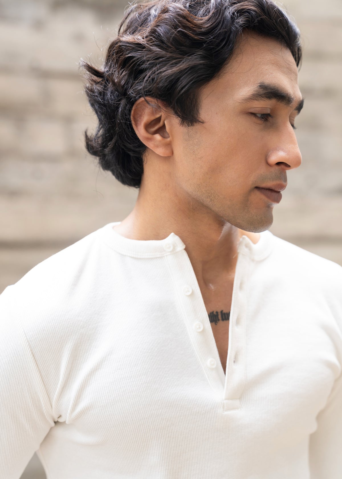 Henley Full Sleeve- White