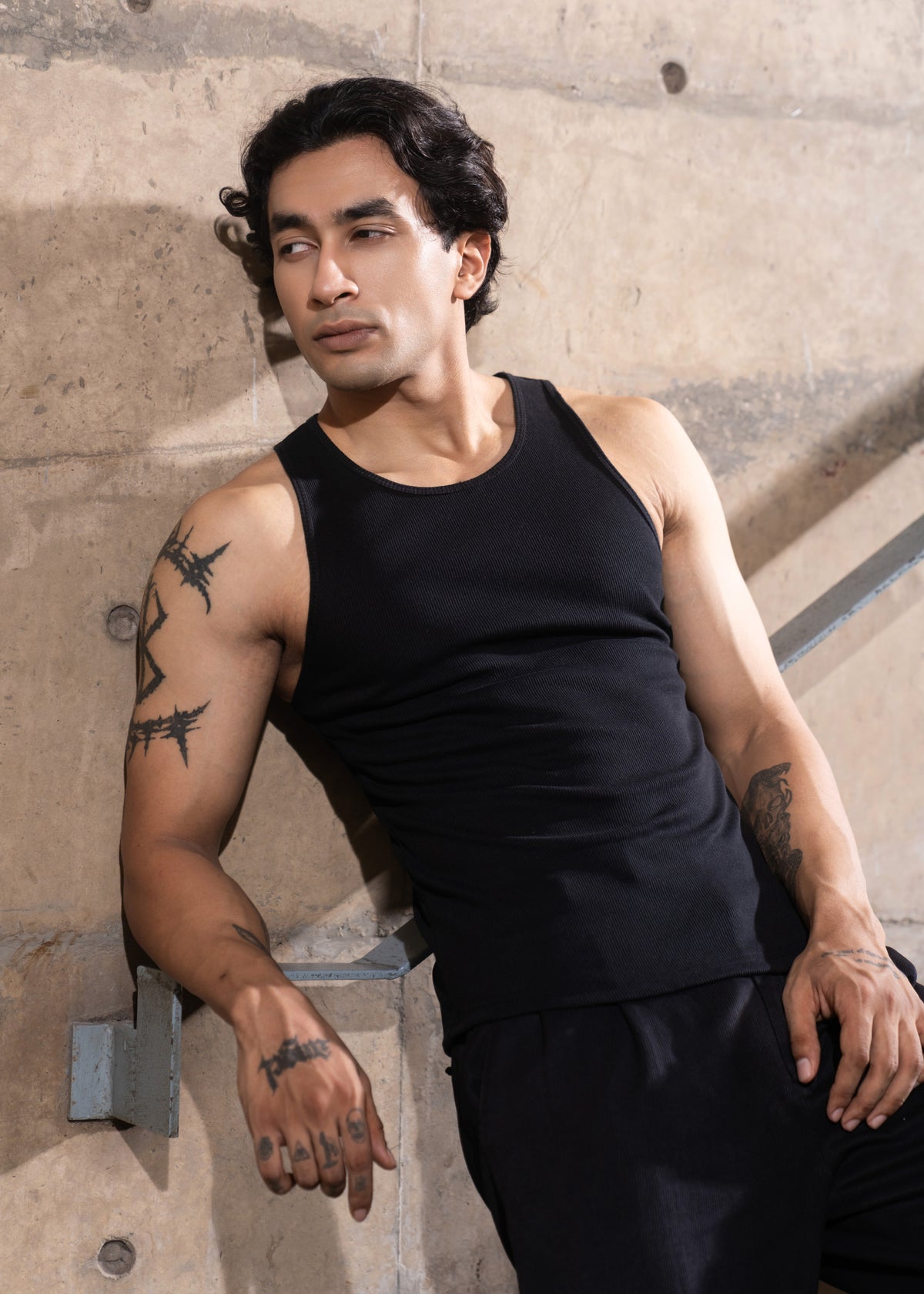 Ribbed Vest(Black)