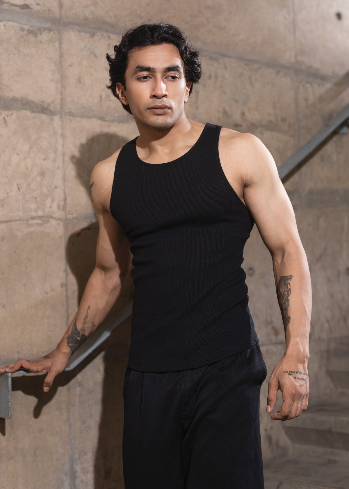 Ribbed Vest(Black)